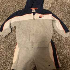 Nike shorts and sweatshirt set
